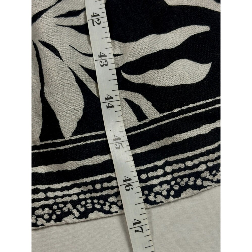 Style & Co Linen Modal Midi Dress M Black White Border Print Square Neck Boho - Picture 13 of 15